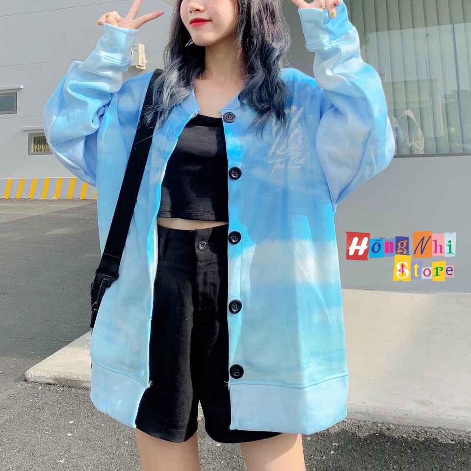 Áo Khoác Cardigan 3D Loang Màu Chữ Z Hồng Tie Dye Oversize Ulzzang Unisex Dáng Rộng Nam Nữ - MM