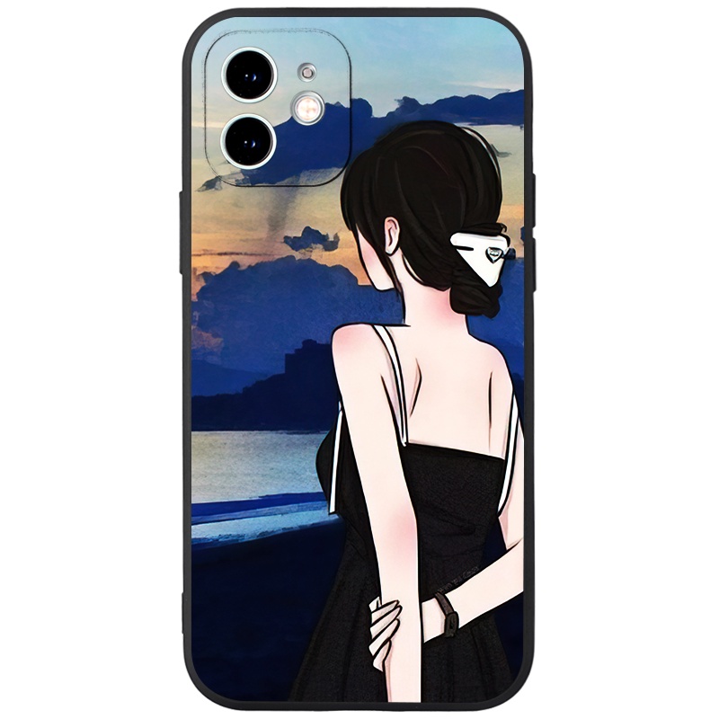 Ốp điện thoại JURSUE hoạt hình cặp đôi dễ thương đẹp nam nữ silicon mềm Cho iPhone 14 13 12 11 Pro Max SE 2020 X XR XS 8 7 ip 6S 6 Plus kute XYH797