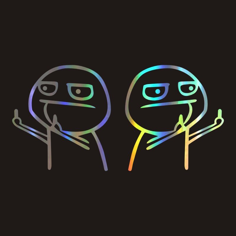 Sticker Chỉ Ngón Giữa, Tem Trang Trí Xe Hơi (15x13cm)