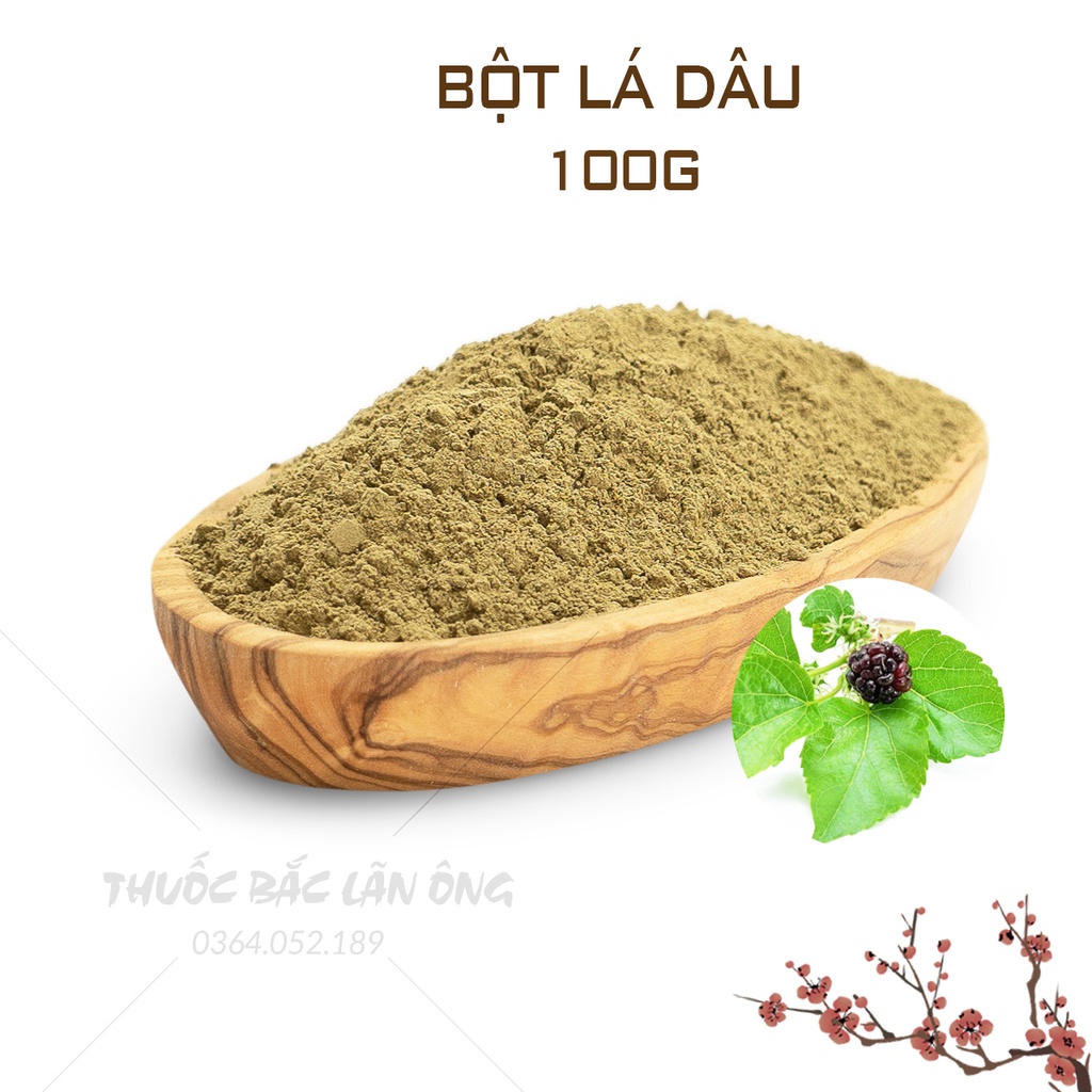 Bột lá dâu tằm khô 100g (Dâu tằm kháng khuẩn, dưỡng da, thanh nhiệt, mát gan)