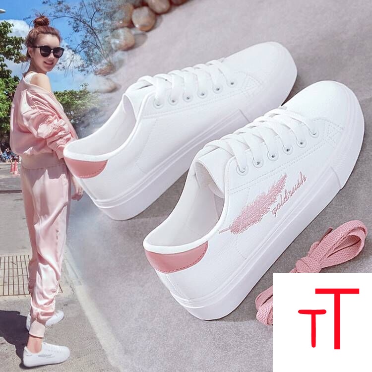 Giày Thể Thao Màu Trắng Size 35-43 Thời Trang Xuân Thu Cho Nữ Size 41 / 42