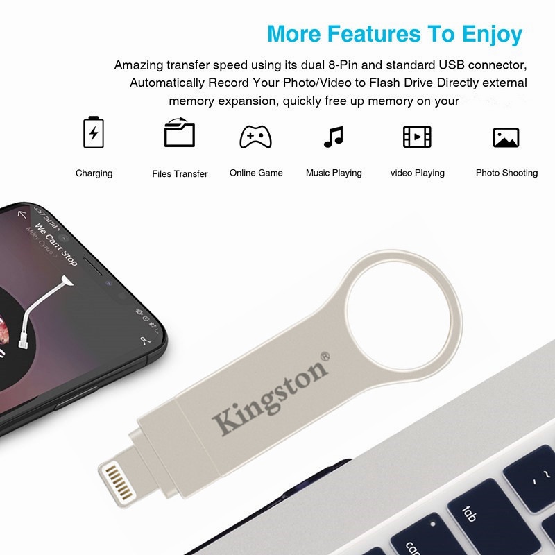 1TB King ston Otg Pen Drive Ổ đĩa flash USB 2 trong 1 512GB OtgThumb Drive cho thiết bị lưu trữ ngoài iPhone