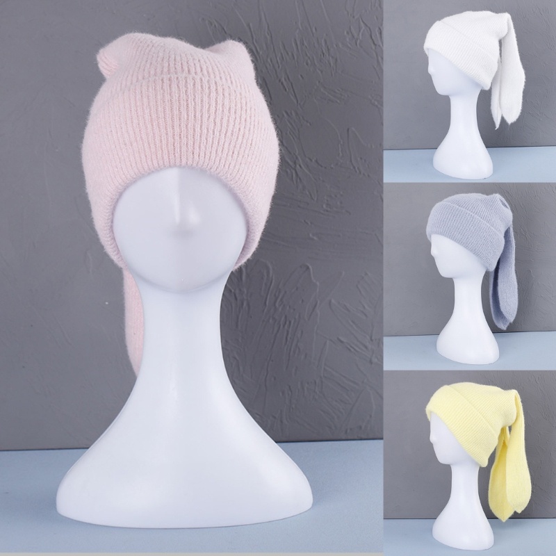 Mũ Dệt Kim Tai Thỏ Bảo Vệ Tai Dùng Khi Lái Xe Mùa Đông Dành Cho Bạn Gái