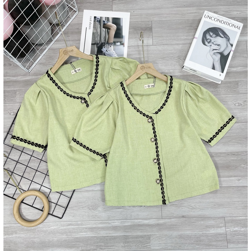 Áo Bigsize Nữ Tú Mỡ Áo Kiểu Bigsize Tay Ngắn Thiết Kế Áo kiểu bố linen Thích Hợp Đi Chơi Đi Tiệc Đủ Size 50-85kg AK0058