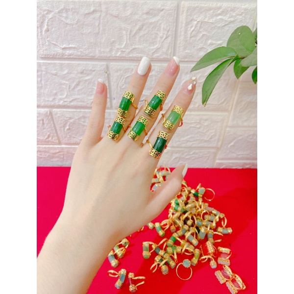 Nhẫn ngọc thạch vàng 6k