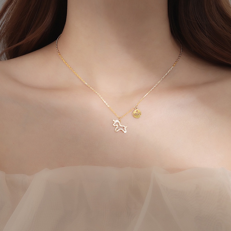 Vòng cổ Hình Kỳ Lân Thiết Kế Đơn Giản Sang Trọng Cho Nữ