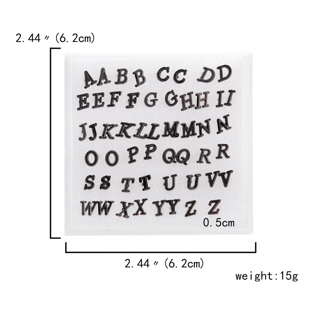 Set 26 cặp bông tai Rinhoo họa tiết 26 chữ cái cá tính màu đen bạc