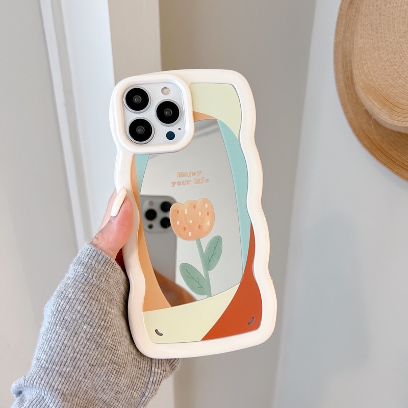 Ốp iphone thích hợp cho điện thoại di động Apple vỏ xuyên hình tròn hoạt hình iphone13Pro mới 78plus 13