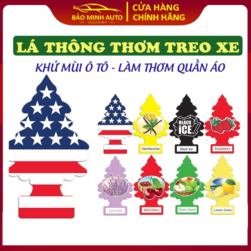 Cây thông thơm, Lá thông thơm Little tree khử mùi ô tô, phòng ngủ, tủ quần áo