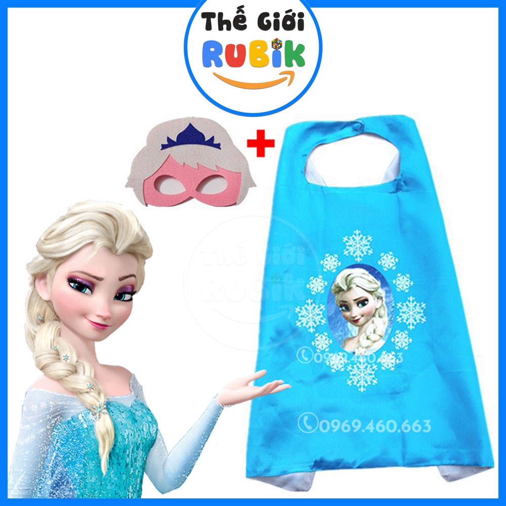 Áo Choàng Công Chúa Elsa + Mặt Nạ Cho Bé Gái Siêu Yêu. Quần Áo Hoá Trang Halloween (3 - 7 tuổi) | Thế Giới Rubik