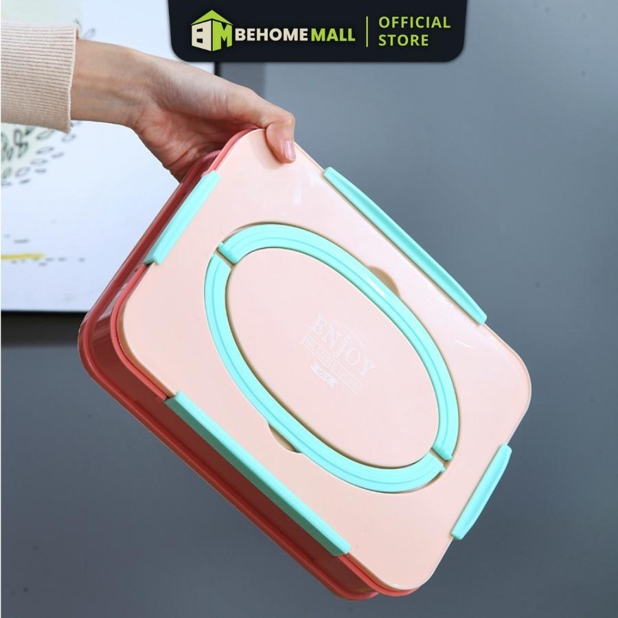 Hộp đựng cơm BEHOMEMALL Hộp cơm văn phòng inox 304 chia ngăn tặng kèm đũa thìa inox dung tích 1L hâm nóng thức ăn