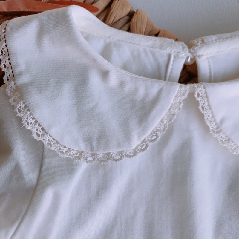 Áo dài tay cổ sen cho bé, áo chất liệu cotton dư hãng cho bé