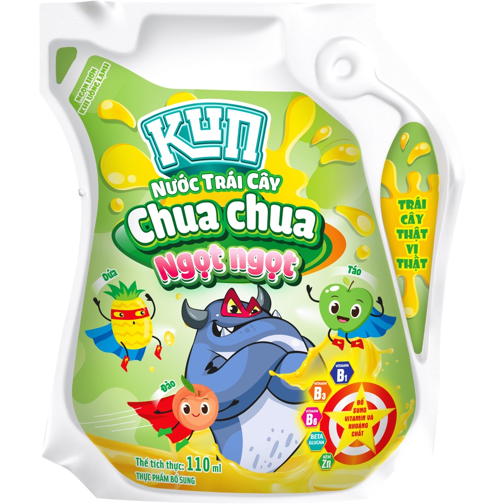 Thùng 24 túi KUN NTC chua chua ngọt ngọt 110ml