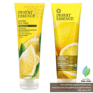 Dầu Gội Dầu Xả Desert Essence Organic Shampoo, Cho Tóc Dầu, Hương Chanh & Tràm Trà, 237ml