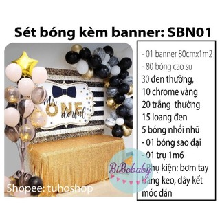 Sét trang trí sinh nhật kèm banner - BiBo baby