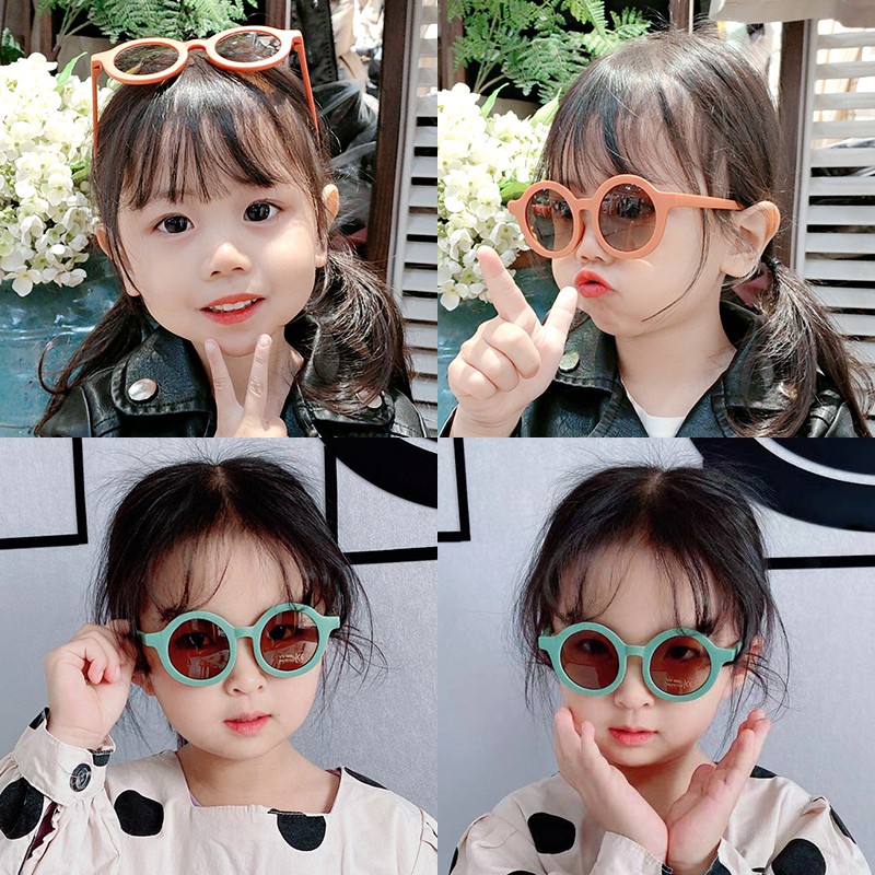 Kính cho bé trai bé gaí mắt kính râm Gọng tròn phong cách Vintage kính tre em từ 1-6 tuổi mới nhất 2022