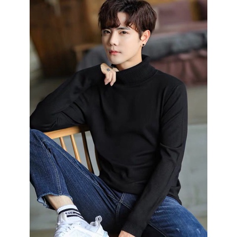 Áo len nam cổ lọ màu mới nhất - Áo len nam