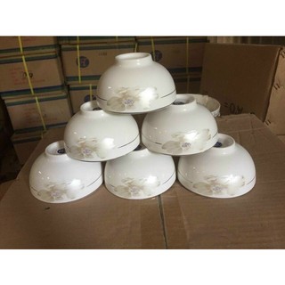 Bộ 10c bát cơm sứ Bát Tràng hoa văn đẹp