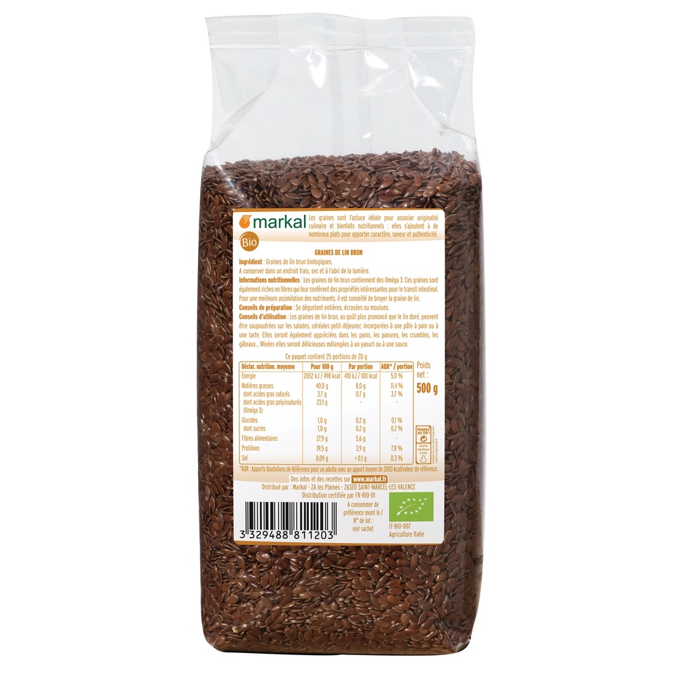 Hạt lanh nâu hữu cơ  - 500g