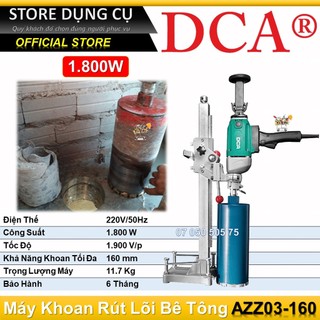 1800w máy khoan rút lõi bê tông dca azz03-160 | máy khoan đá công nghiệp khoan tối đa mũi 160mm