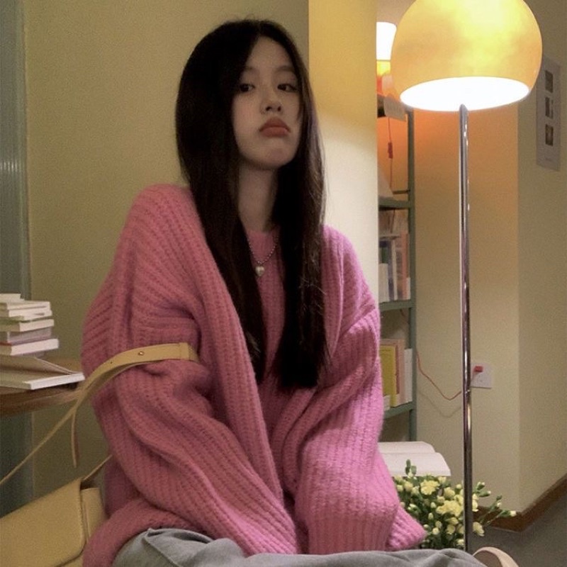 ÁO LEN TRƠN DỆT KIM DÁNG RỘNG TIỂU THƯ