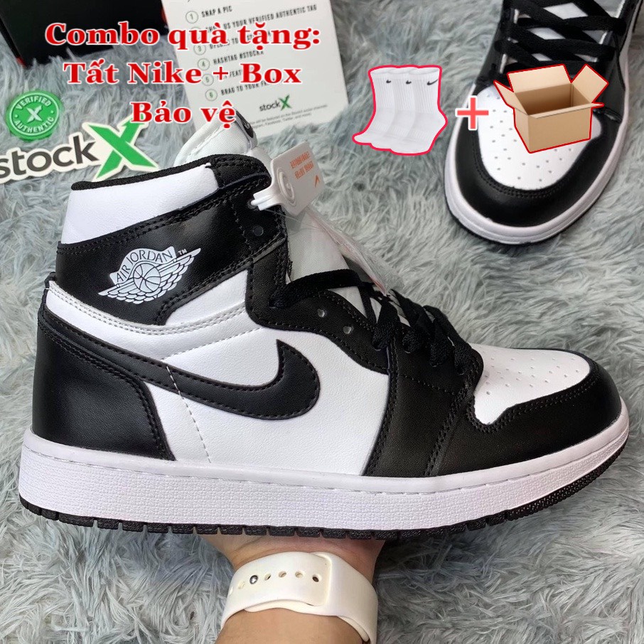 Giày Jordan Panda Cổ cao, giày JD1 cổ cao đen trắng bản chuẩn S.Cấp, FULL SIZE TẶNG KÈM BILL BOX BẢO VỆ