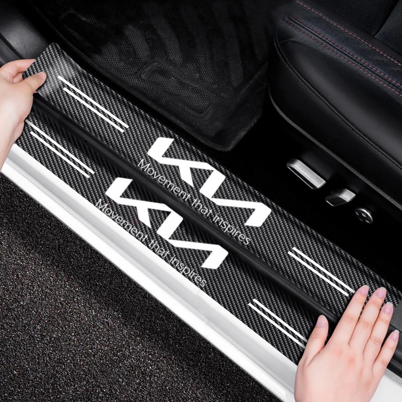 Sticker Sợi Carbon Dán Bảo Vệ Cửa Xe Hơi KIA Morning Seltos K2 K3 K5 Carens XCeed Forte Cerato Soluto Sportage Picanto RIO Carnival sorentoto