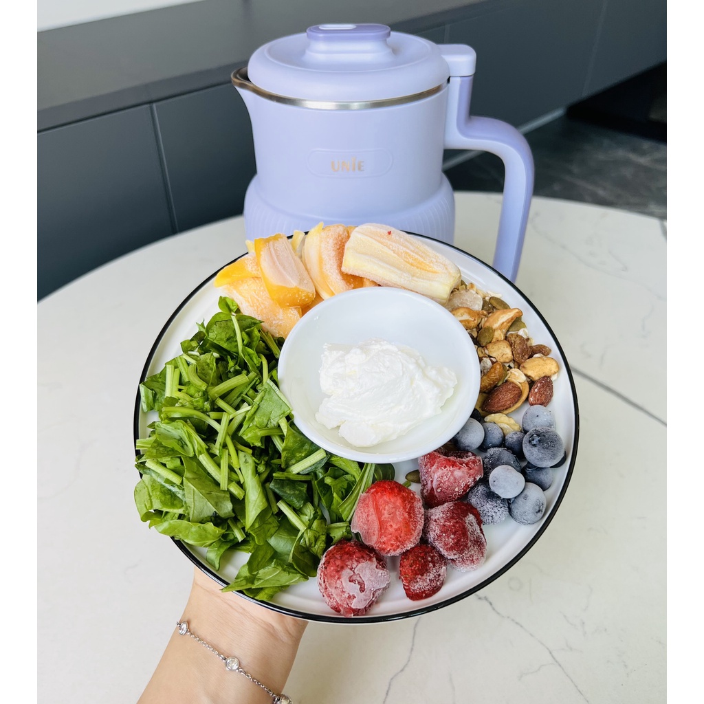 Máy làm sữa hạt mini UNIE UMB08 dung tích 600ml công suất 600W, 5 chức năng nấu, máy êm xay nhuyễn mịn, bảo hành 1 năm