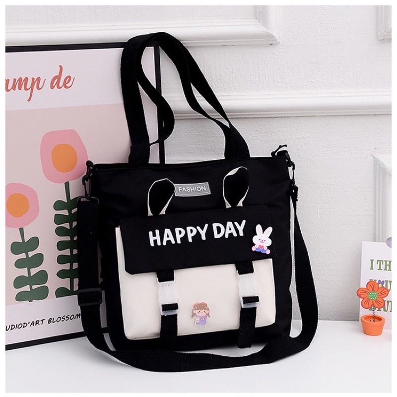 Túi tote nữ đi học, đi chơi thời trang happy day | BigBuy360 - bigbuy360.vn