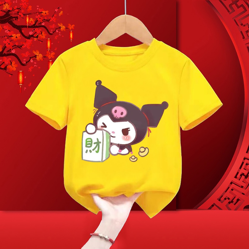 4 Màu Trẻ Em Áo Unisex Cho Trẻ Em Tay Ngắn Tee Hoạt Hình Mèo Kitty Dễ Thương In Áo