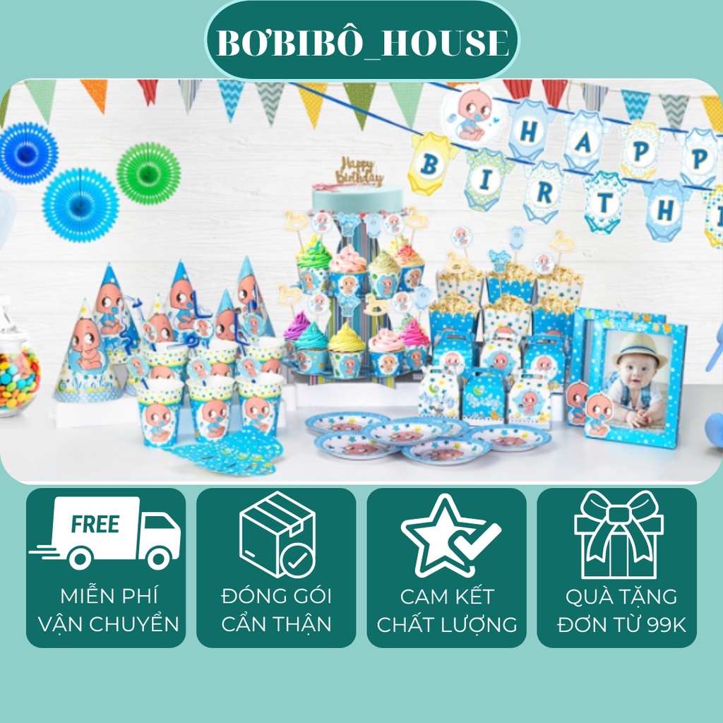 Set trang trí sinh nhật để bàn bé trai/ bé gái - Mega set theo chủ đề
