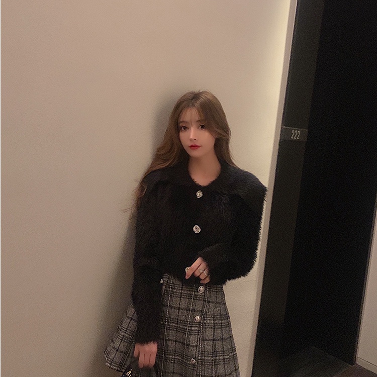 Áo khoác cardigan SUXI dệt kim tay dài phong cách Hàn Quốc thời trang mùa đông dành cho nữ