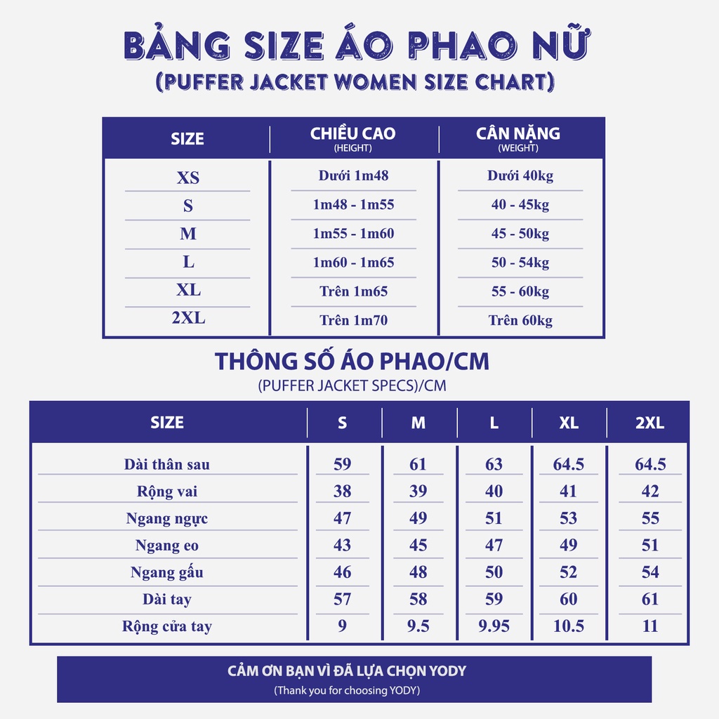 Áo khoác phao nữ YODY 3s Plus siêu nhẹ siêu ấm siêu gọn trượt nước PHN5036