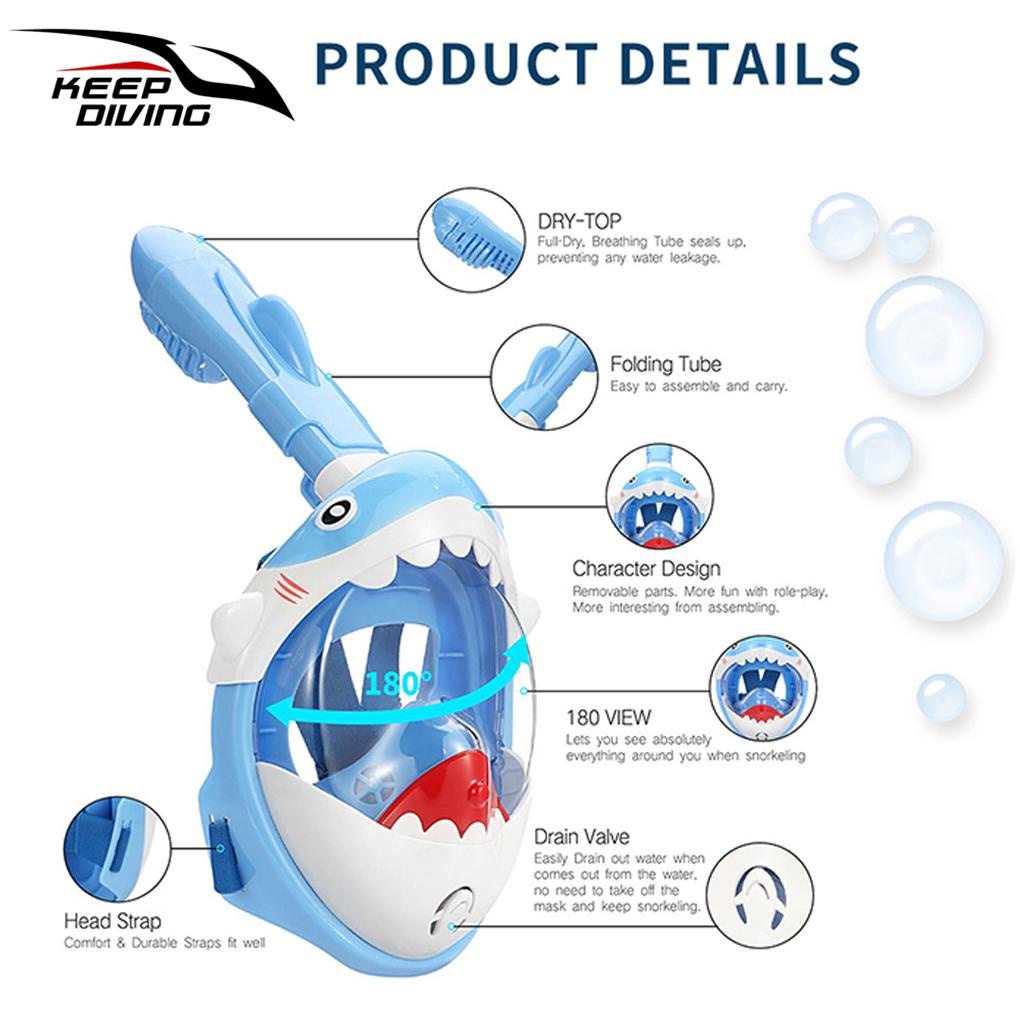 Mặt Nạ Lặn Chống Sương Mù Bằng Silicone Có Thể Gấp Gọn Tiện Lợi Dành Cho Trẻ Em