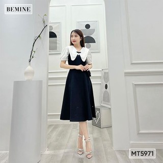 Đầm cổ cánh bướm đính nơ BEMINE MT5971