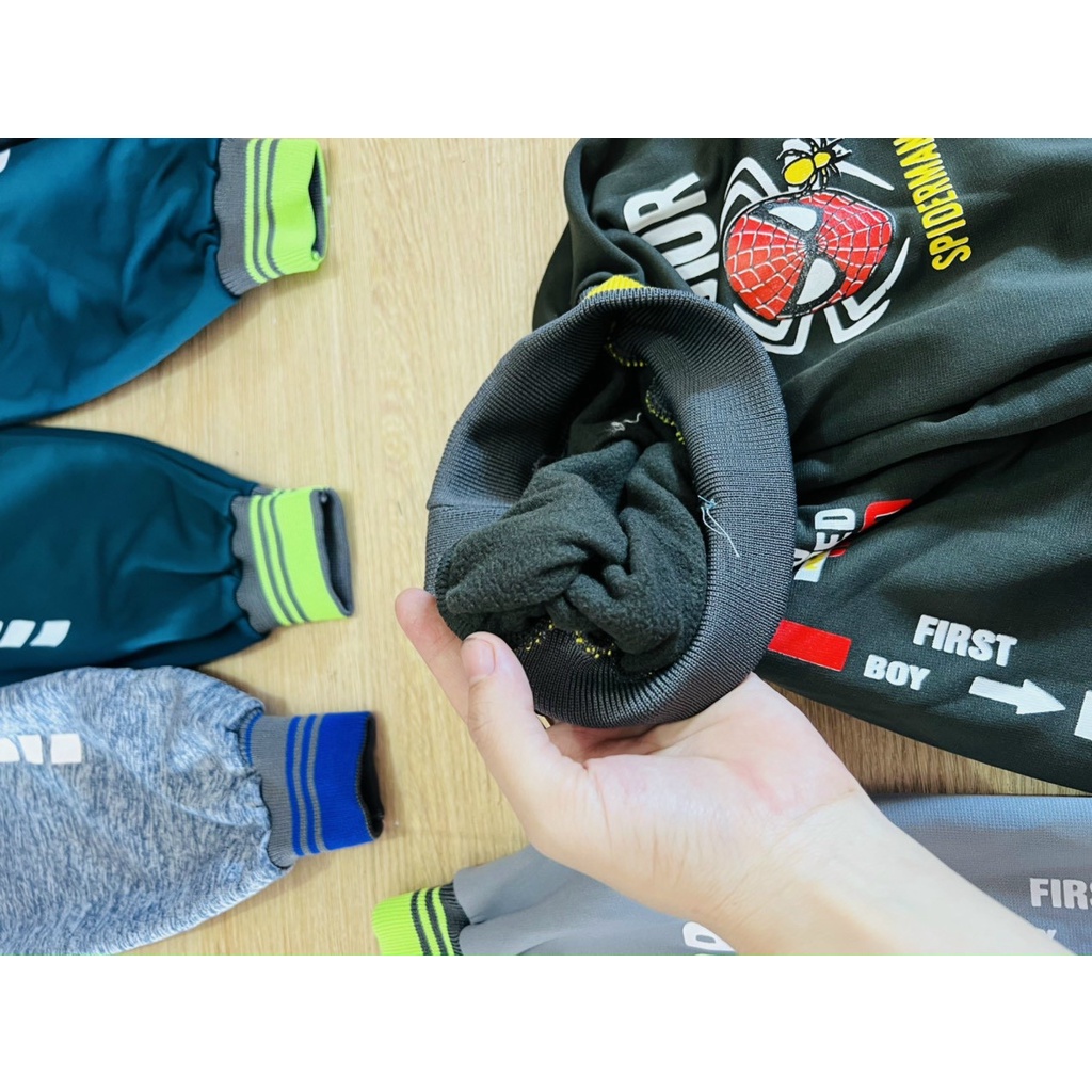 Quần nỉ bông hình siêu nhân người nhện cho bé trai, quần nỉ lót lông