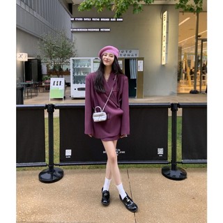 (Hàng Đẹp)Ảnh thật hình cuối-2W18.Áo blazer oversize tím hồng phong cách Hàn Quốc