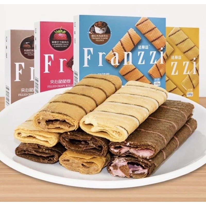 Bánh Quế Cuộn Kem Franzzi -vỏ bánh giòn tan nhân kem 4 vị