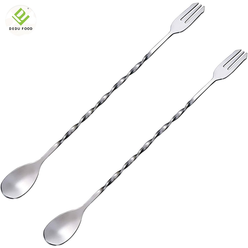Thìa bar pha chế inox 2 đầu, Bar spoon 32cm,Thìa Bar 32cm, thìa khuấy cafe