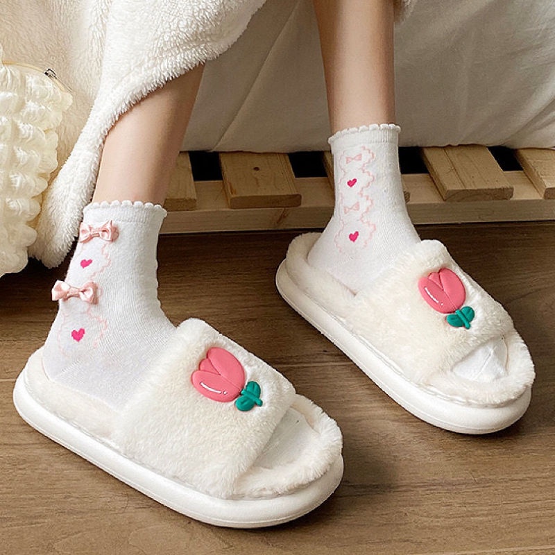 Dép Bông Đi Trong Nhà Hình Hoa Tulip Xinh Xắn