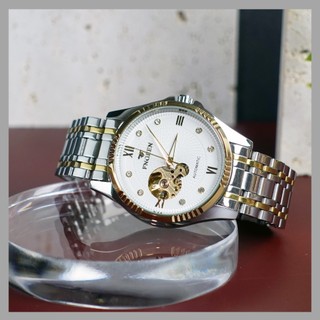 Đồng hồ nam cơ automatic Fngeen lộ tim cơ chống nước dây kim loại bảo hành 24 tháng