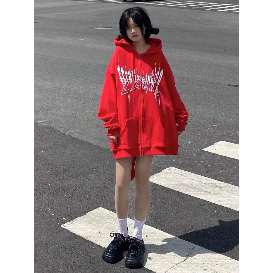 Áo Hoodie Lót Lông Cừu Dày Dặn In Hình Ác Quỷ Dễ Thương Ngọt Ngào Cho Nữ