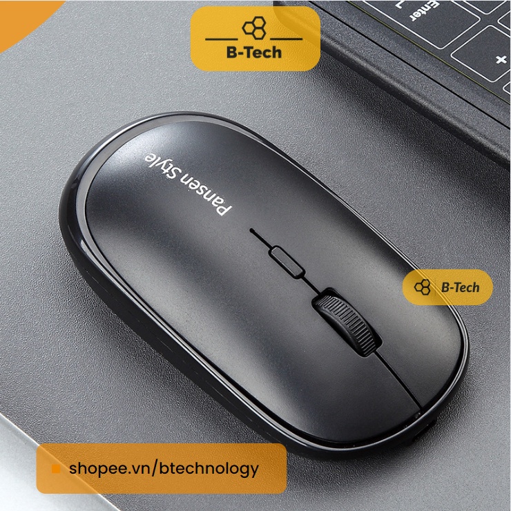Chuột máy tính không dây bluetooth wireless mouse pin sạc PANSEN, cho ipad, laptop, macbook - B-Tech, BTech TPHCM