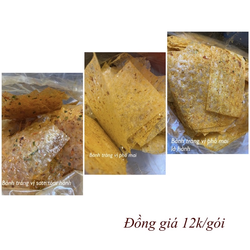 Bánh tráng vị phô mai / phô mai lá hành - túi 200gr