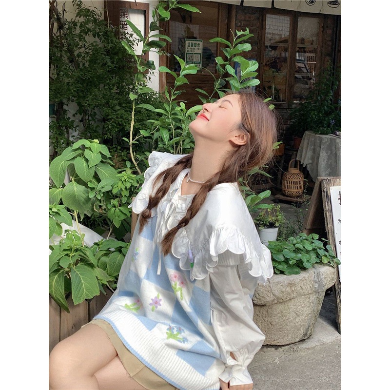 Áo ghi lê nữ Áo Sweater Dệt Kim Màu Sắc Tương Phản Phong Cách Hàn Quốc Thời Trang Thu Đông Cho Nữ