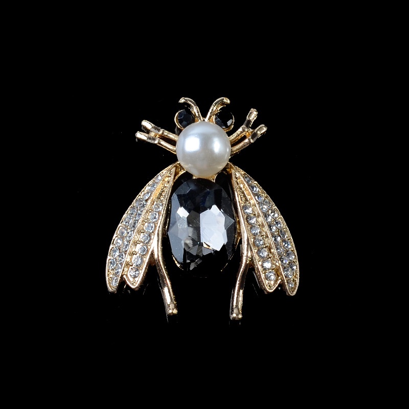 (1 cái)Bọ kim loại đính đá 27*33mm, nguyên liệu làm trang sức cổ trang, Nguyên liệu diy