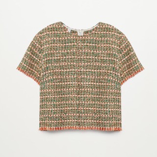 Áo tweed nữ cổ tròn mango