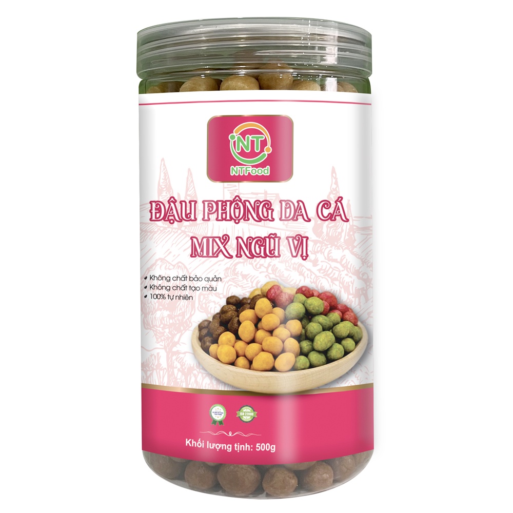 Đậu phộng da cá mix 5 vị NTFood 500Gr - Nhất Tín Food