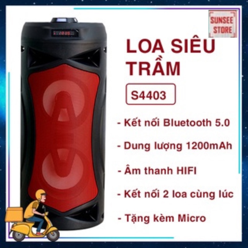 Loa Bluetooth SOONBOX-S4403, công suất 10W, dung lượng 1200mAh, thiết kế thể thao,dây đeo cá tính, tặng kèm micro remote