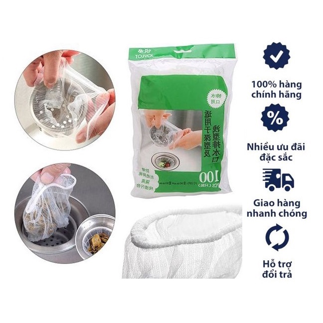 Túi lọc rác thông minh cho bồn rửa chén( gói 100 chiếc)